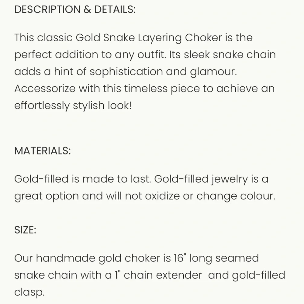 NWT Devi Arts Gold Snake Layering Choker - Picture 3 of 3